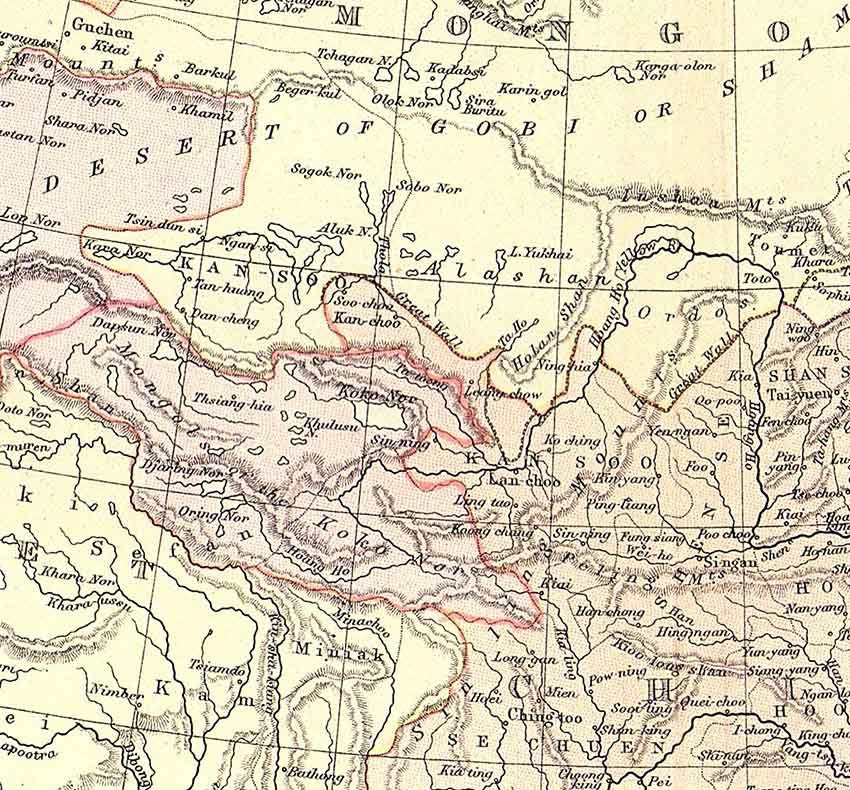 1885 Map of Chinese Empire and Japan