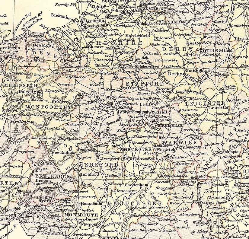 1885 Map of England and Wales