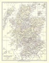 1885 Map of Scotland Orkney and Shetland