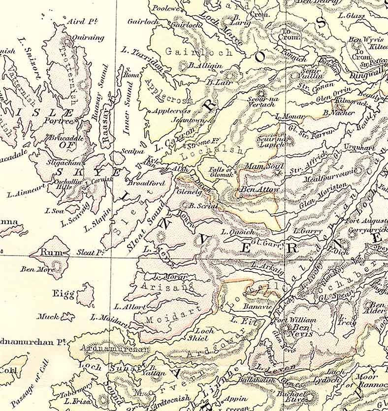 1885 Map of Scotland Orkney and Shetland