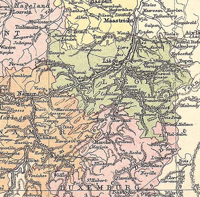 1888 Map of Belgium