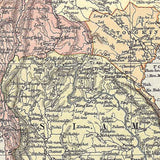 1888 Map of Burma and Siam Cochin China Annam Tony King