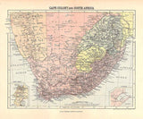 1888 Map of Cape Colony and South Africa