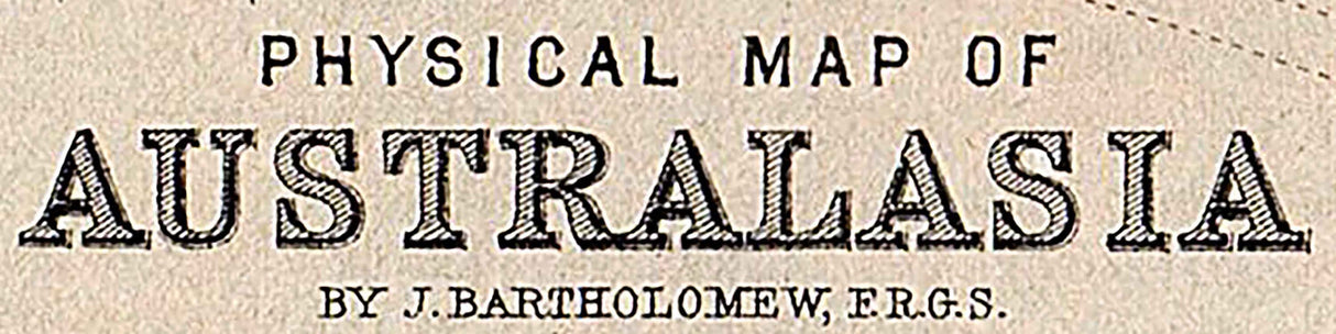 1888 Physical Map of Australasia Australia