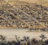 1862 Panoramic Map of Fredericksburg Virginia