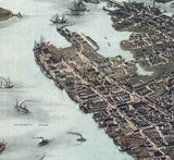 1873 Panoramic Map of Norfolk & Portsmouth Virginia
