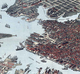 1891 Panoramic Map of Norfolk Portsmouth Berkley Norfolk County Virginia