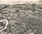 1891 Panoramic Map of Roanoke Virginia