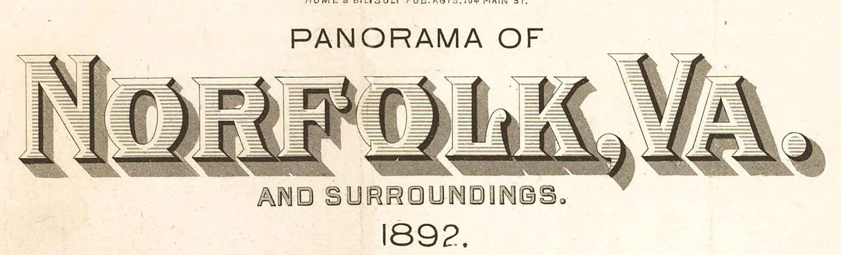 1892 Panoramic Map of Norfolk Virginia