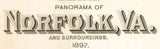 1892 Panoramic Map of Norfolk Virginia