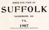 1907 Panoramic Map of Suffolk Nansemond County Virginia