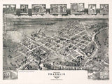 1907 Panoramic Map of Franklin Southampton County Virginia