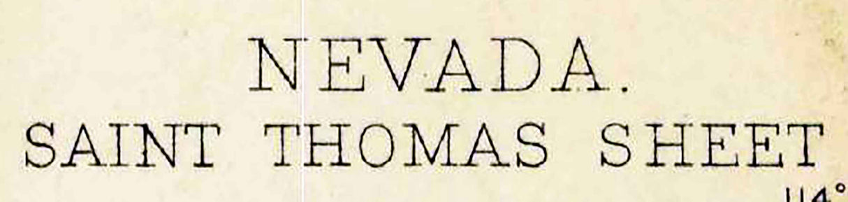 1893 Topo Map of Saint Thomas Nevada Las Vegas Mohave Lincoln