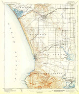 1896 Topo Map of Redondo California San Pedro Los Palos Verdes