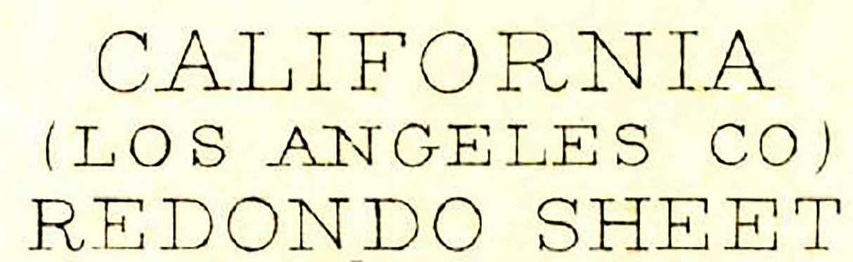 1896 Topo Map of Redondo California San Pedro Los Palos Verdes