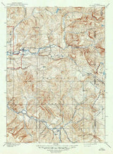 1902 Topo Map of Mt Leidy Wyoming Grand Teton National Park