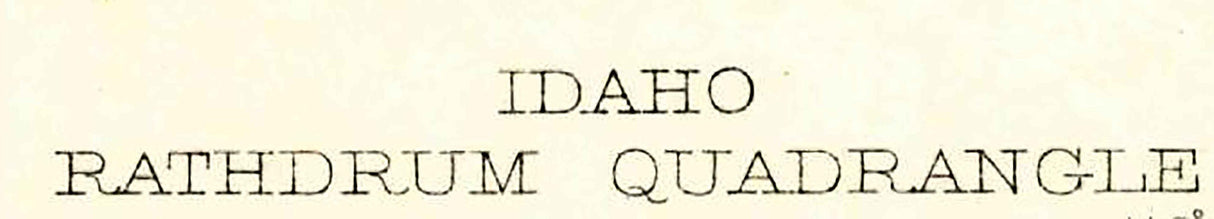 1903 Topo Map of Rathdrum Idaho Coeur D Alene Lake
