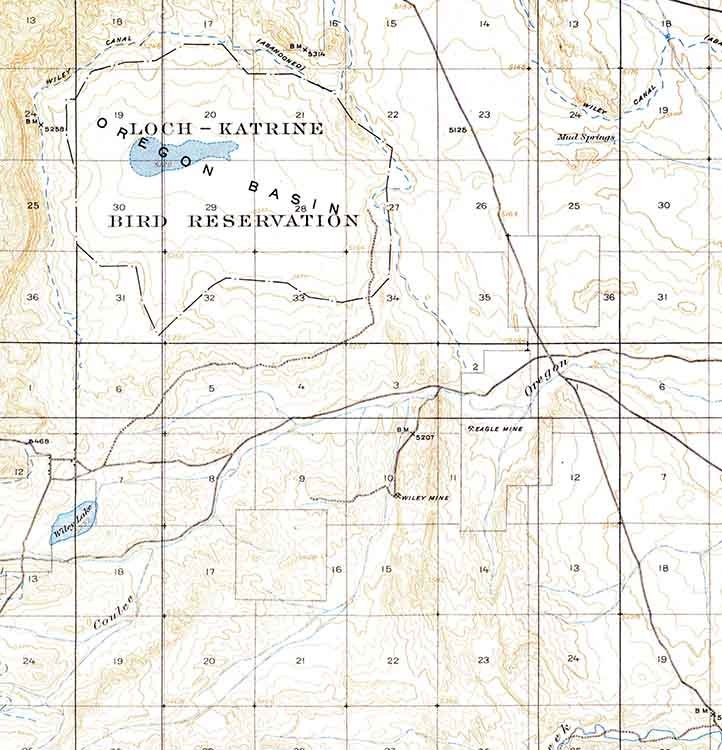 1911 Topo Map of Oregon Basin Wyoming Oregon Basin Loch Katrine