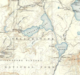 1911 Topo Map of Shoshone Wyoming Yellowstone Teton