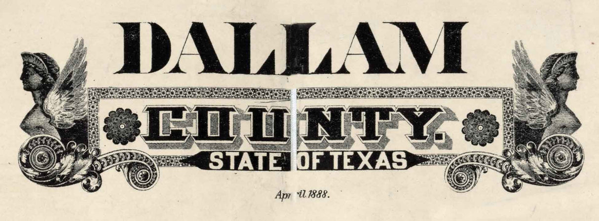 1888 Farm Line Map of Dallam County Texas