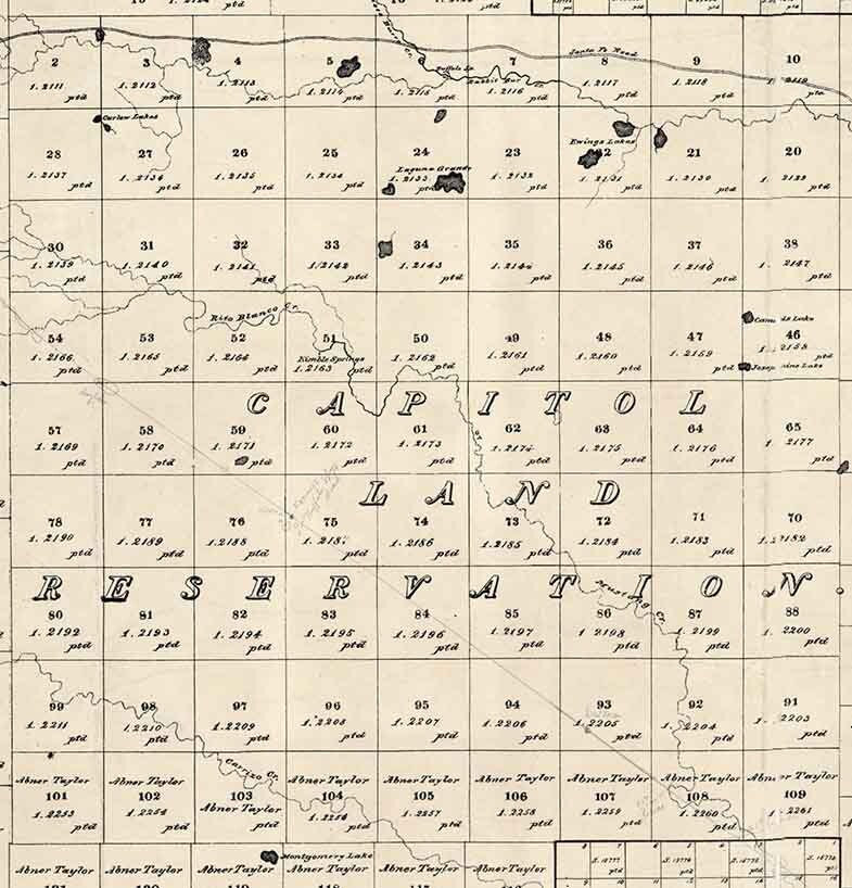 1888 Farm Line Map of Dallam County Texas