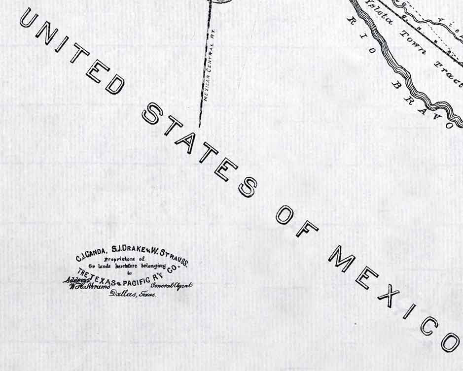 1893 Farm Line Map of El Paso County Texas