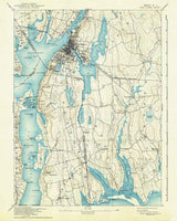 1893 Topo Map of Fall River Massachusetts Quad