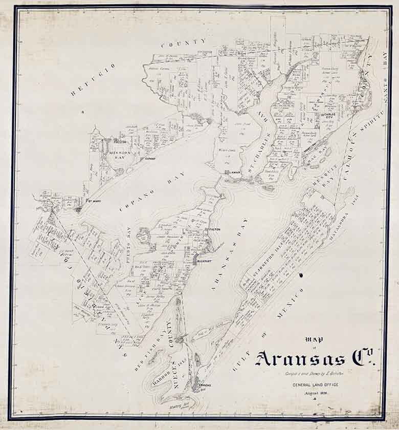 1896 Farm Line Map of Aransas County Texas