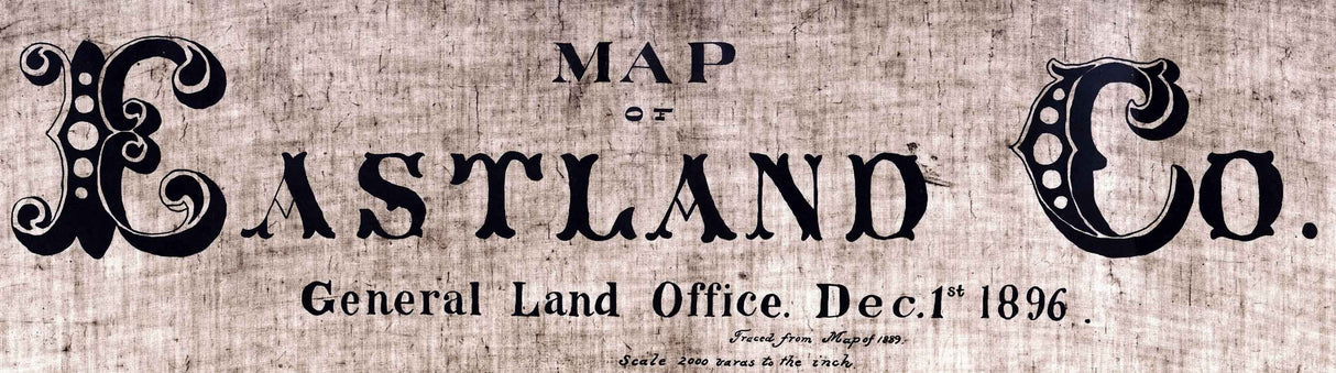 1896 Farm Line Map of Eastland County Texas