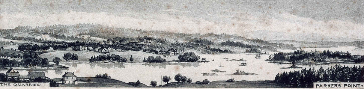 1896 Panoramic Map of Blue Hill Maine