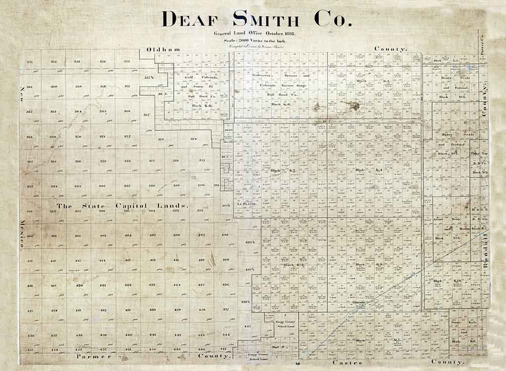 1898 Farm Line Map of Deaf Smith County Texas