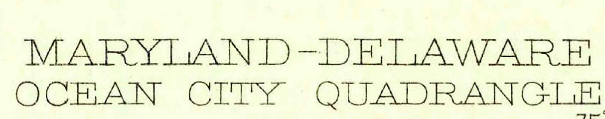 1901 Topo Map of Ocean City Maryland Quadrangle