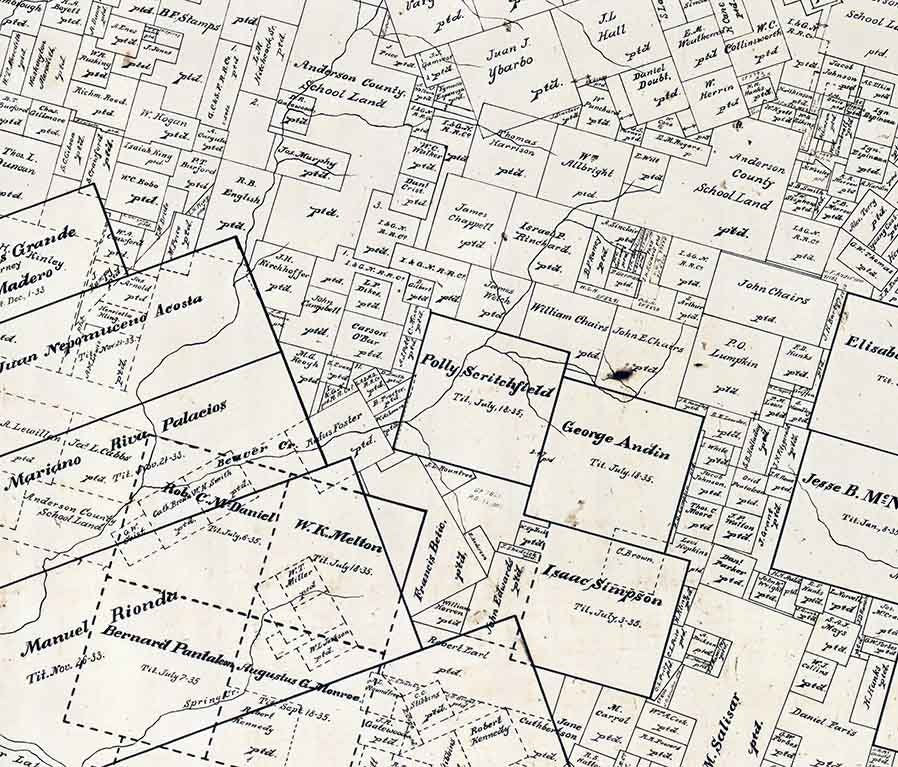 1903 Farm Line Map of Anderson County Texas