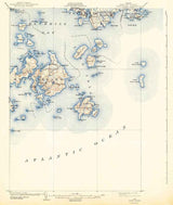 1904 Topo Map of Swan Island Maine Quad