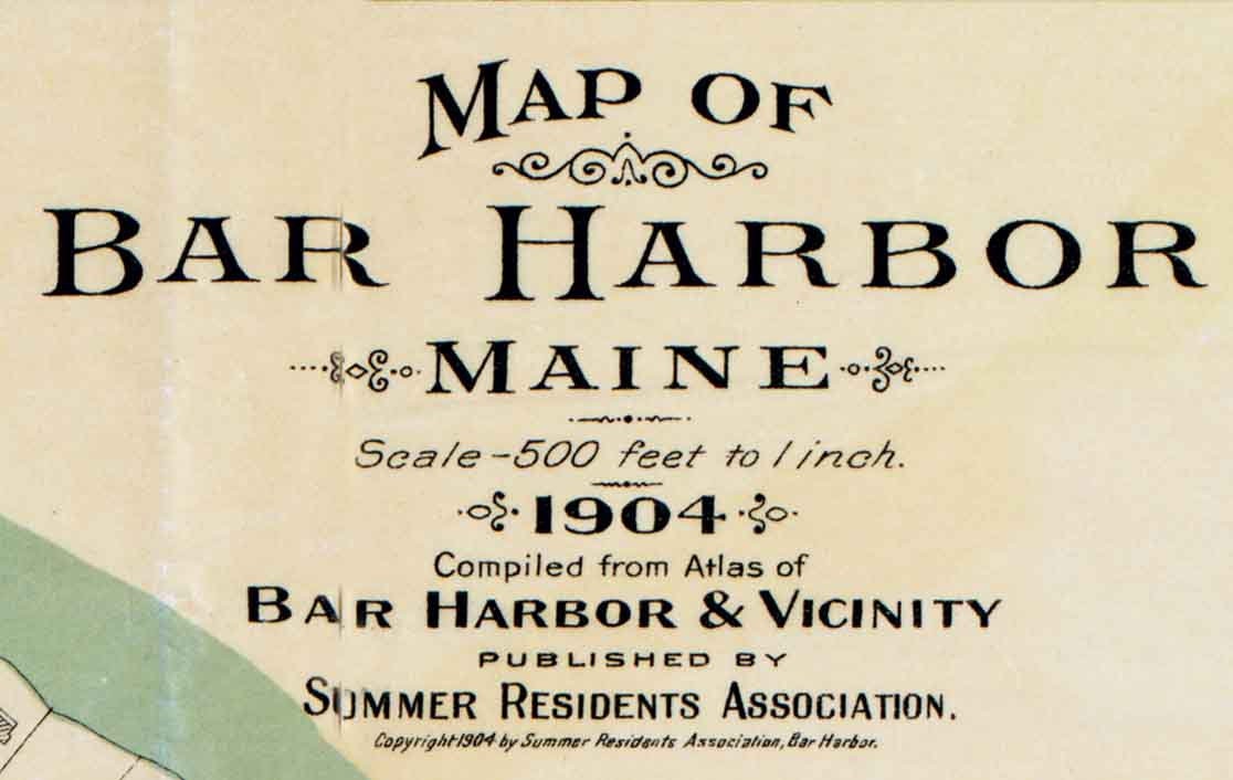 1904 Town Map of Bar Harbor Maine