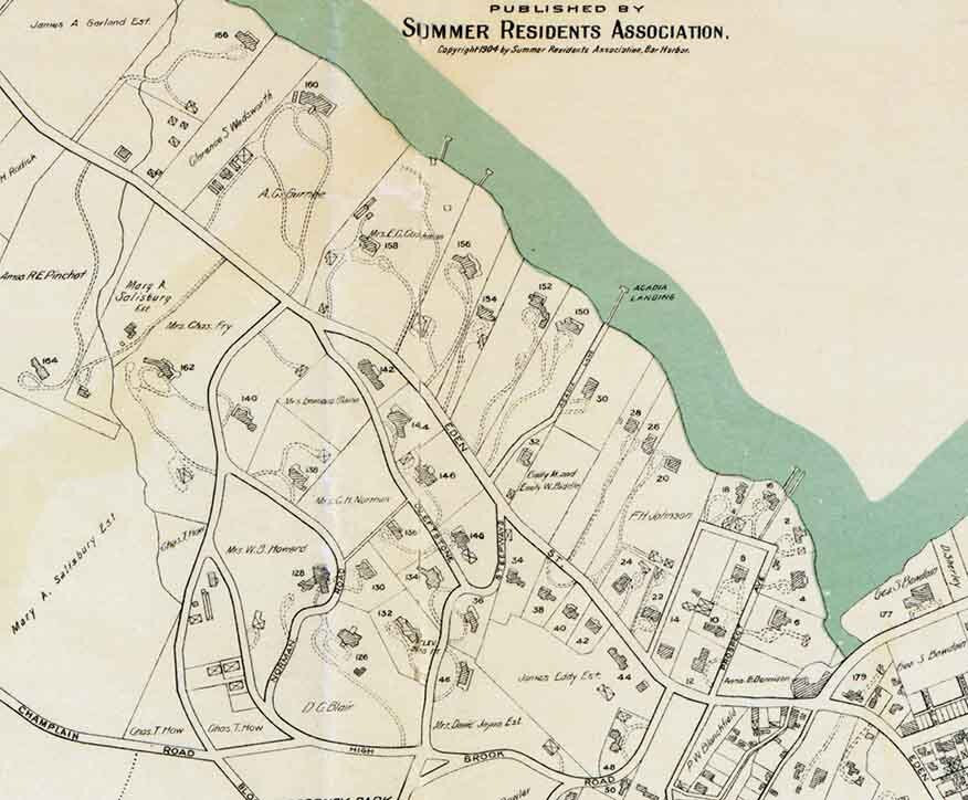1904 Town Map of Bar Harbor Maine