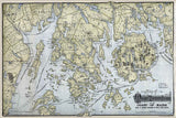 Early 1900s Map of Mount Desert Island and the Coast Of Maine