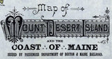 Early 1900s Map of Mount Desert Island and the Coast Of Maine