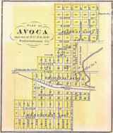 1875 Map of Avoca Pottawattamie County Iowa