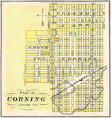 1875 Map of Corning Adam County Iowa