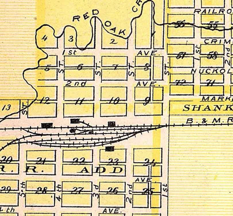 1875 Map of Red Oak Junction Montgomery County Iowa