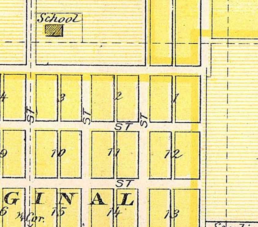 1875 Map of Walnut Pottawattamie County Iowa
