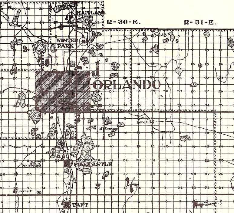 1914 Map of Orange County Florida Orlando St Johns River