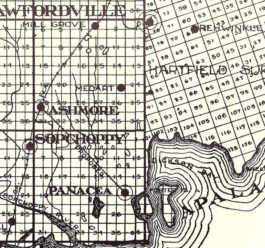 1914 Map of Wakulla County Florida