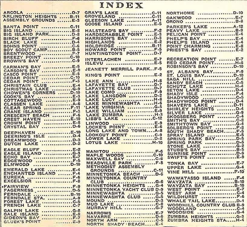 1960 Map of Lake Minnetonka Wayzata Minnesota