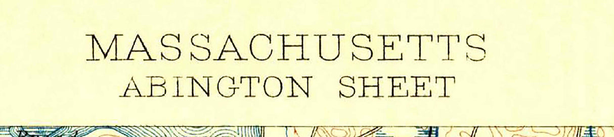 1888 Topo Map of Abington Massachusetts Quadrangle