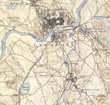 1888 Topo Map of Lawrence Massachusetts Quadrangle
