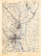 1889 Topo Map of Providence Rhode Island Area