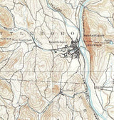 1891 Topo Map of Brattleboro Vermont Quadrangle