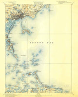1892 Topo Map of Boston Bay Massachusetts Quadrangle